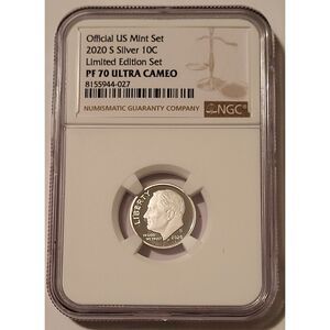 2020 S Silver Roosevelt Dime Proof PF70 UC NGC Limited Edition